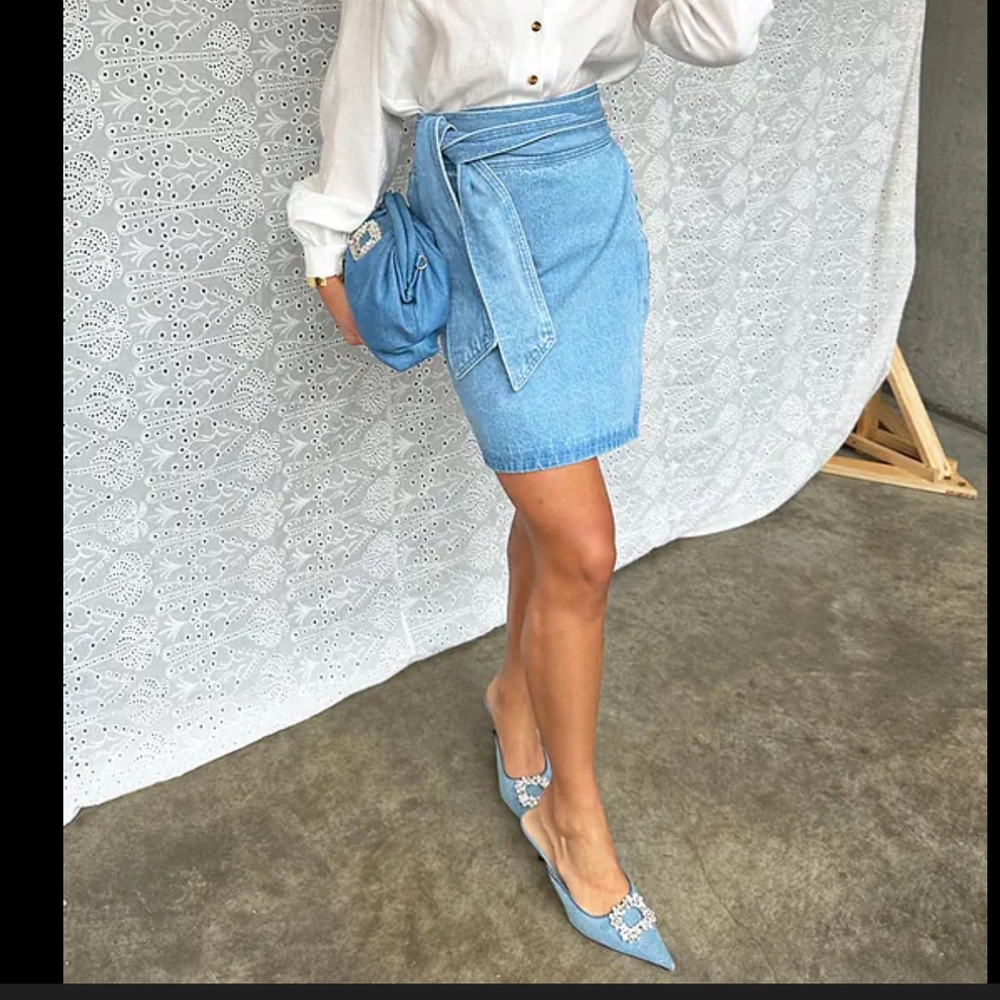 Never Fully Dressed  Jaspre mini skirt in denim blue NWT